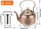 SANQIAHOME Antique 1.4L (45 Oz) Stainless Steel Teapot with Infuser Copper