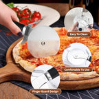 SCHVUBENR Premium Pizza Cutter Wheel - Ultra Sharp Stainless Steel Pizza Slicer with Non-Slip Soft Grip Handle - Multi-Purpose Cutter for Pizza, Dough & Pastry - Dishwasher Safe, Easy to Clean - Black