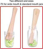 SOLIGT 12" Sauerkraut Pounder for Mason Jars Vegetable Fermentation- One Piece of Solid Wood