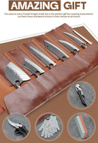 Purple Dragon Butcher Knife Set - 12 Pcs Kitchen Knife Set - Hand Forged Serbian Meat Cleaver Boning Viking Knives, Knives with Roll Bag for Home Cooking BBQ - Christmas Gift for Men and Women