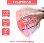 Insulated Soup Jar for Kids - 10oz, Leak Proof, Stainless Steel, Wide Mouth, Pink-Flamingo