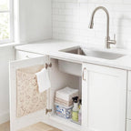 Reusable Dirty Rag Storage Bag, Linen Dish Towel Bag with Plastic Liner for Under Sink Cabinet Door Organizer