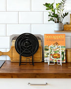SUNFICON Cutting Board Rack Chopping Board Organizer Pot Pan Lids Holder Thin Bakeware Baking Tray Drying Display Stand Kitchen Countertop Cupboards Cabinet Office Sturdy Metal 4.92x5.7x8.47 in.White
