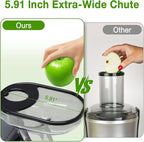OLIXIS Cold Press Juicer, Slow Masticating Juicer Machines with Extra Wide Feed Chute, High Juice Yield and Easy to Clean for Whole Vegetables & Fruits, Silver