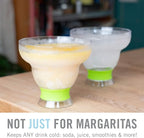 HOST Freeze Stemless Margarita Glasses Double Walled Insulated Gel Chiller Plastic Margarita Cups - Frozen Cocktail Glass, Set of 1, 12 oz, Green