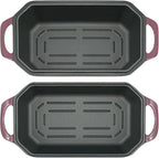 Flavehc Bread Pan Cast Iron Loaf Pan with Lid Bread Loaf Pan 8.5x4.5 Inch Loaf Pan Enameled Cast Iron Sourdough Loaf Pan, Magenta