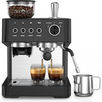 (2026 Upgrade) Espresso Machine with Grinder, Expresso Coffee Machines with Built-in Anti-Clog Coffee Grinder/Milk Steam Wand/Frother, Expresso Machines for Home Perfect Cappuccino & Latte-Matte Black
