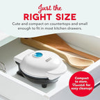 Dash Mini Waffle Maker- Compact Electric Iron for Creative Homemade Treats - PTFE nonstick surface - Easy-to-Clean - Perfect for Kids & Families - White