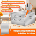 2-Layer Rice Roll Steamer, Stainless Steel Rice Noodle Roll Steamer with Acrylic Handle Steam Tray, Top Open Rice Noodle Roll Machine, for Chinese Cheung Fun Changfen Cuisine Recipes Cookware