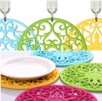 ME.FAN Trivets for Dishes/Pots/Pans, 3 Pcs Silicone Mats, Flexible/Durable/Non Slip Hot Pads to Protect Table and Counter Top (Olive Green)