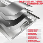 Full Size Griddle Insert for Napoleon Prestige PRO 500 & Built-in Prestige 500 Grills Accessories, BIP500RBNSS-3 P500RBPSS P500RSIBNK-3 P500 P500N Parts, 26.3"L x 17.7"W Stainless Steel Griddle Plate