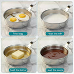 18/10 Stainless Steel Butter Warmer Mini Butter Warmer Milk-Warmer Pot with Pour Spouts Mini Sauce Pan for Milk, Coffee, and Melting Chocolate, 0.5-Quart