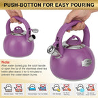 Tea Kettle for Stovetop, Food Grade Stainless Steel Water Kettle, Tea Pot for Home & Kitchen, 3.1 Quart