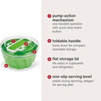 Zyliss Swift Dry Salad Spinner Large - Plastic Lettuce Colander and Spinner - Vegetable and Fruit Washer and Dryer - Dishwasher Safe Produce Tosser and Salad Spinner - Green, Large