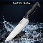Knife Set, 14-Piece Kitchen Knives Set with Block, German High Carbon Stainless Steel, Ergonomic Non-Slip Handles, BlackSilver