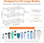 Lifewit Stackable Bottle Storage Organizer, Clear Freestanding Wine Holder for Cabinet, Large Slot Water Bottle Tumbler Cup Organizer for Pantry, Plastic Wine Rack for Fridge Cellar, 3Tier Hold 9
