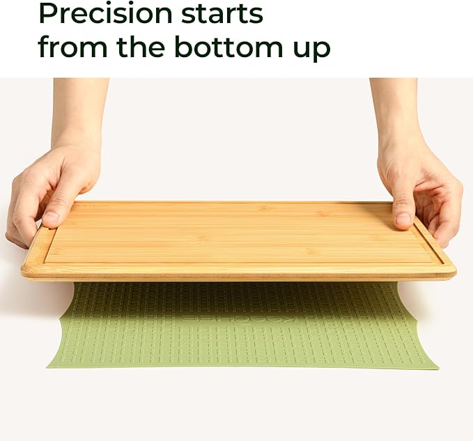Keechee 2Pcs Cutting Board with Non-slip Mat, Bamboo Cutting Boards for Kitchen Meal Prep & Serving - Wood Serving Board Sets with Deep Juice Groove Ideal Kitchen Gifts
