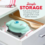 Dash Mini Waffle Maker- Compact Electric Iron for Creative Homemade Treats - Nonstick Surface - Easy-to-Clean - Perfect for Kids & Families - Aqua,(Pack of 6)