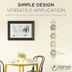 Tripar Augusta 4-Tier Vertical Black Cup and Saucer Plate Rack for Collectible Plates, Plaques, Dishes, & China