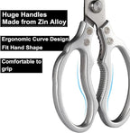 AWinjoy Heavy Duty Sharp Kitchen Scissors, Dishwasher Safe, Cooking Shears for Meat, Chicken, Fish, Poultry, Herb, Bread (Silver)