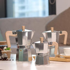 Sivaphe Aluminum Moka Pot 3 Espresso Cups, Percolator Espresso and Coffee Maker, Portable Stovetop Italian and Cuban Café Brewer for Home and Camping Sliver