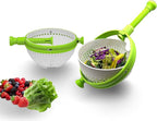 Collapsible Salad Spinner 3-in-1 – 3Qt Space Saving Salad & Veggie Dryer, Dishwasher Safe Kitchen Gadget for Greens, Fruits, Vegetables, Easy to Store