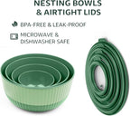 Mixing Bowls with Lids, 8-Piece Airtight Leak-Proof Nesting BPA-Free Bowl Set for Kitchen & Food Storage, Large 4200ml Capacity, Microwave & Dishwasher Safe