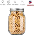 YINGERHUAN Glass Regular Mouth Mason Jars, 16 oz Clear Glass Jars with Silver Metal Lids for Sealing, Canning Jars for Food Storage, Overnight Oats, Dry Food, Snacks, Candies, DIY Projects (8PACK)