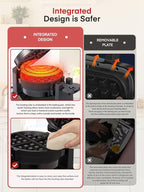 Waffle Maker, 1400W Double Belgian Waffle Iron 180° Flip, 8 Slices in 3 Mins, Rotating & Nonstick Plates, Anti-Scald, Removable Drip Tray Easy to Clean, Cool Touch Handle, Space-Saving Storage(Black)