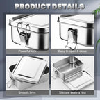 Umigy 4 Pcs Stainless Steel Food Containers Metal Bento Lunch Box Stainless Steel Food Storage Containers, Lockable Clips to Leak Proof, Reusable Dishwasher Snack Boxes for Work (850ml)