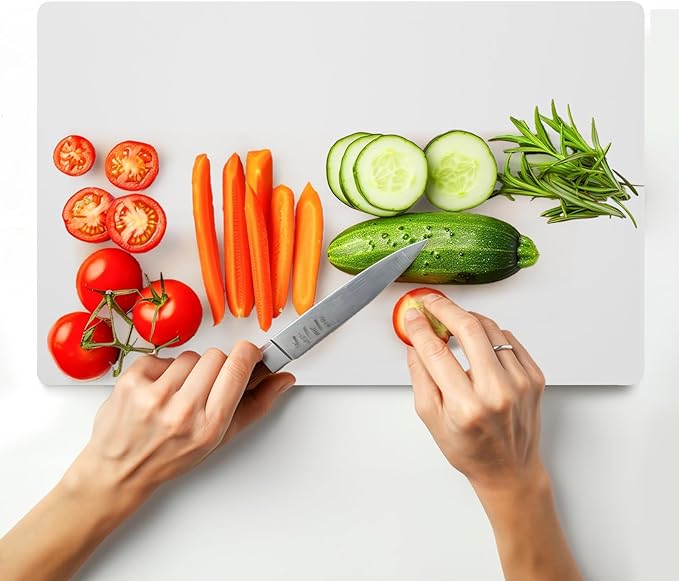 ZENFUN 30 Pack Plastic Cutting Board Mats, Flexible Clear Cutting Mats 17 x 11 In, Kitchen Cutting Board Sheets Frosted Placemats BPA-Free, Non-Porous