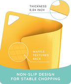 July Home Cutting Board Alternative for Kitchen - Extra Thick Flexible Plastic Cutting Board Set of 3, Non-Slip, BPA-Free, Easy to Clean, Colored Cutting Mats for Cooking, Durable Chopping Sheets