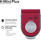 Keurig K-Mini Plus Maker Single Serve K-Cup Pod Coffee Brewer, Comes with 6 to 12 Oz. Brew Size, Storage, and Travel Mug Friendly, Cardinal Red (Renewed)