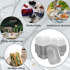 iHomeSet 100 Pack 1 lb Rectangular Disposable Aluminum Foil Pan 16 oz Take Out Food Containers with Clear Plastic Dome Lids, for Catering, Baking, Roasting Food