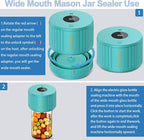 LOVE MOMENT Electric Mason Jar Vacuum Sealer Kit for Wide Mouth and Regular Mouth Mason Jar - Green