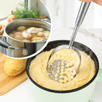 2Pcs Long Handle Large Potato Smasher with Peeler,Mashed Potato Masher,Stainless Steel Masher Kitchen Tool for Bean,Vegetable,Food,Fruit,Salad