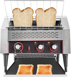 450 Slices/Hour Commercial Toaster, 110V 2600W Electric Conveyor Toaster Oven Stainless Steel Commercial Conveyor Belt Toasters for Restaurant, Bakery, Buffet Use