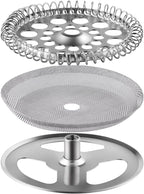 2.6 Inch Filter Parts for 12 oz French Press 3 Pieces Stainless Steel Set Containing Spiral Disk, Small Little Coffee Press Mesh Screen for Sivaphe 350ml Coffee Maker