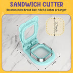 TACGEA Uncrustable Sandwich Cutter Maker – Sandwich Sealer and Cutter for Lunchbox and Breakfast, Square Shape, Light Blue