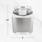 Nostalgia 2-Quart Electric Ice Cream Maker – Make Homemade Ice Cream, Gelato, Sorbet & Frozen Yogurt – No Salt/Ice Needed, Digital Controls, Mix-In Chute & Freezing Gel Canister – Stainless & White