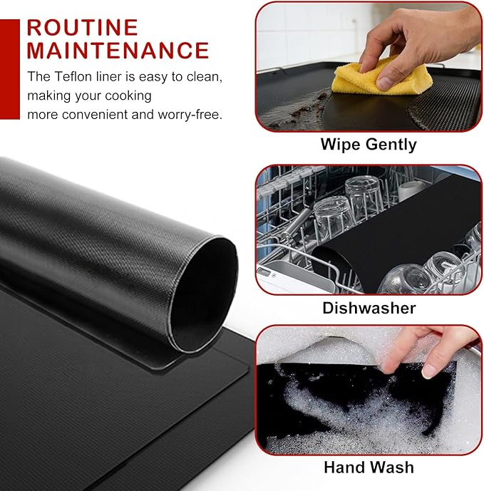 5 Pcs Reusable Air Fryer Crumb Tray Liners Compatible with Gourmia GTF7460 Toaster Oven Air Fryer Combo, Heat Resistant Nonstick Teflon Drip Pan Liners for Gourmia Accessories
