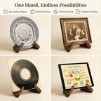 4 PCS Plate Stand for Display, 6.5 Inch Bowl Display Stands Wooden Plate Stand Pine Decorative Plates Holder for Plates, Bowls, Photos-6.5" H X 4.72" W X 8.27" D (For Items Under 13.8" In Depth)