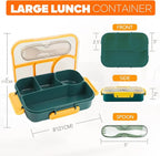 EASYFUN Bento Box Adult, Lunch Box, 4-Compartment Lunch Containers, Drop-Proof, Dishwasher Safe & Made with BPA-Free Materials (Dark blue)