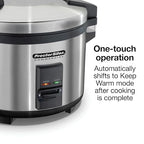 Proctor Silex Commercial 37540 Rice Cooker/Warmer, 40 Cups Cooked Rice Capacity, Nonstick Inner Pot, Hinged Lid, Stainless Steel Housing, Conforms to NSF