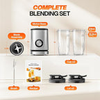 Turelar Blender for Smoothies Portable Personal Blender for Shakes and Smoothies for Kitchen with 2 * 24oz Portable Cups and Extra Lid, Smoothie Maker Machine for Juices, Baby Food, Nutritious Recipe