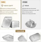 Aluminum Foil Pan with Lids, Heavy Duty Disposable Aluminum Baking Pans, 14.57"×10.63" Steam Table Pans for Cooking, Heating, Storing, Prepping Roasting and Chafing (5 Pack Silver w/Lids)