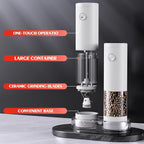 Electric Salt and Pepper Grinder Set Automatic Battery Pepper Mill Shakers Kitchen Gadgets Adjustable Coarseness Upgraded Larger Capacity with Led Birthday Gifts for Women