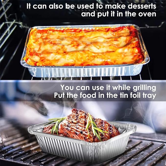 Waytiffer 9x13 Aluminum Pans - (30Pack) Disposable Foil Pans, Half Size Deep Steam Table Pans Extra Thick for Baking, Cooking, Roasting, Heating, Serving & Lining Steam-Table Trays