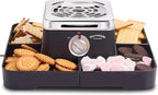 Electric Smores Maker - Indoor Smores Kit with 4 Detachable Trays, 4 Stainless Steel Forks - Flameless Smores Maker Tabletop Indoor Kit (Black)