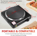 Electric Countertop Burner, Single Burner, 1000W Induction Cooktop, Portable Electric Hot Plate, 5 Level Adjustable Temperature Control Cooking Ranges for Home Dorm Camping Cooking